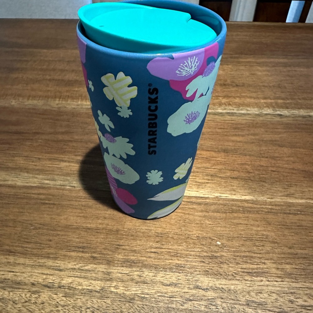 2021 peacock florals ceramic Starbucks tumbler